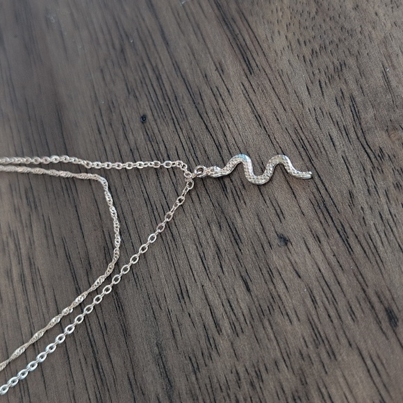 Gold Snake Pendant Necklace - Picture 2 of 3